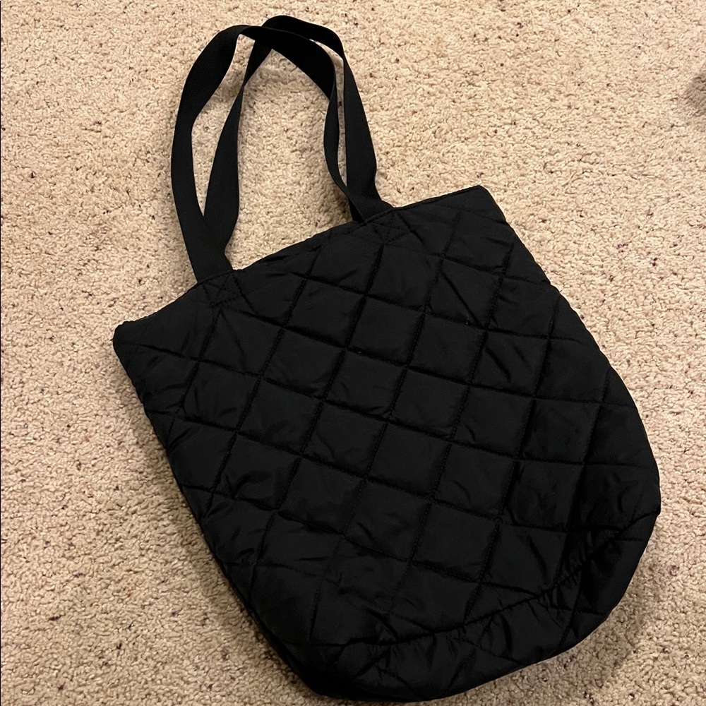 Old Navy Quilted Black Tote Bag